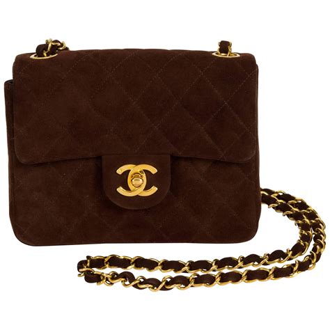 brown suede Chanel bag